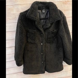 Forever 21 black teddy Shacket Size M